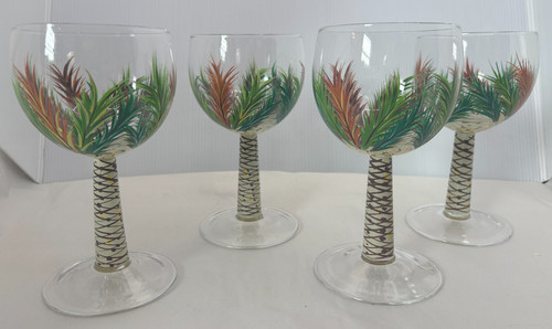 Set hand painted wine - 4,
