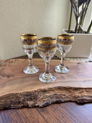 Vintage gold band cordial - gold,