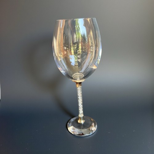 Crystal wine glass faceted - glass, &